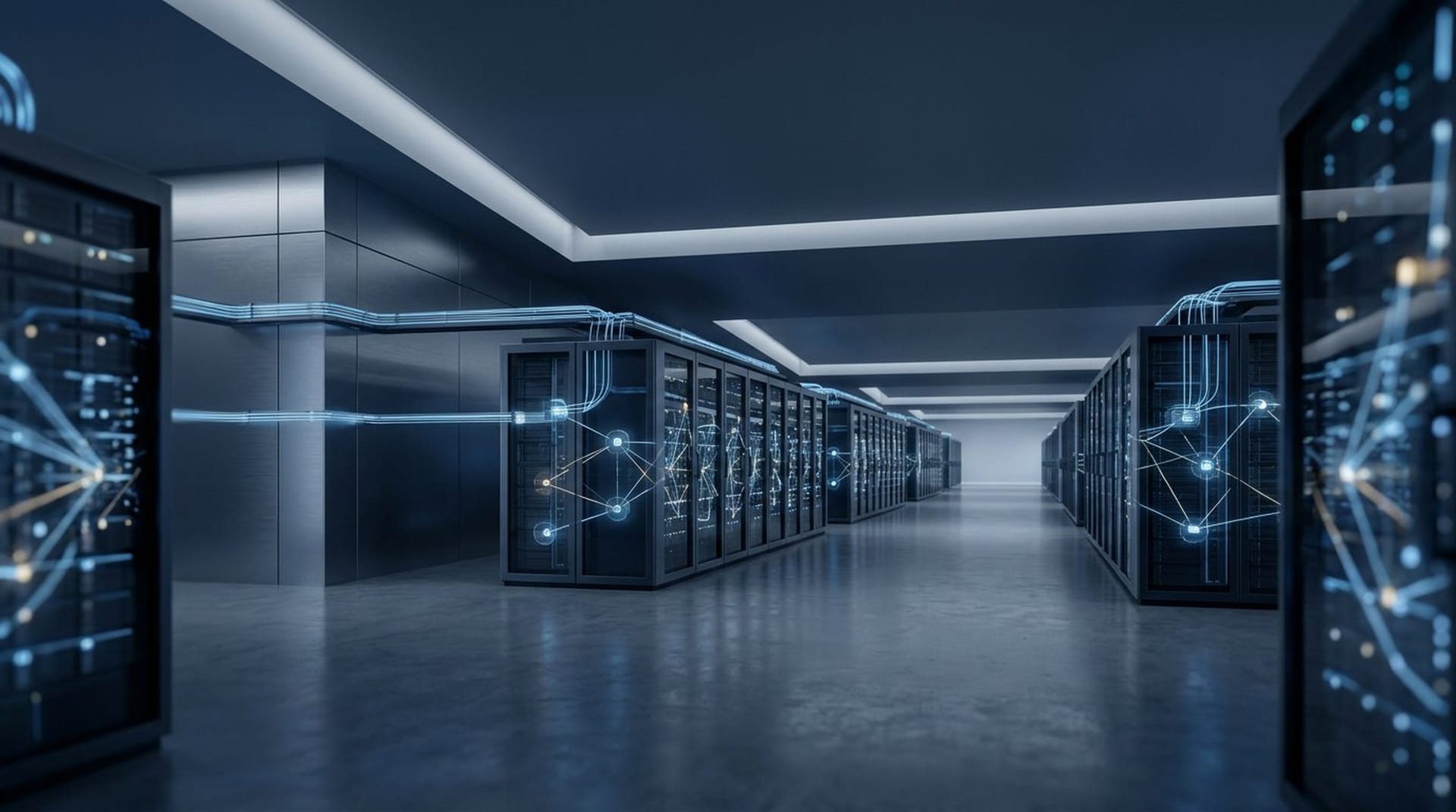 Blockchain network visualisation representing institutional payment rails including SWIFT and SEPA