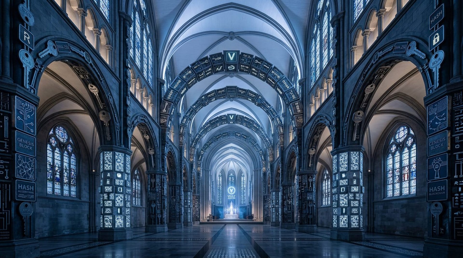 Secure cryptographic key architecture representing named virtual account infrastructure