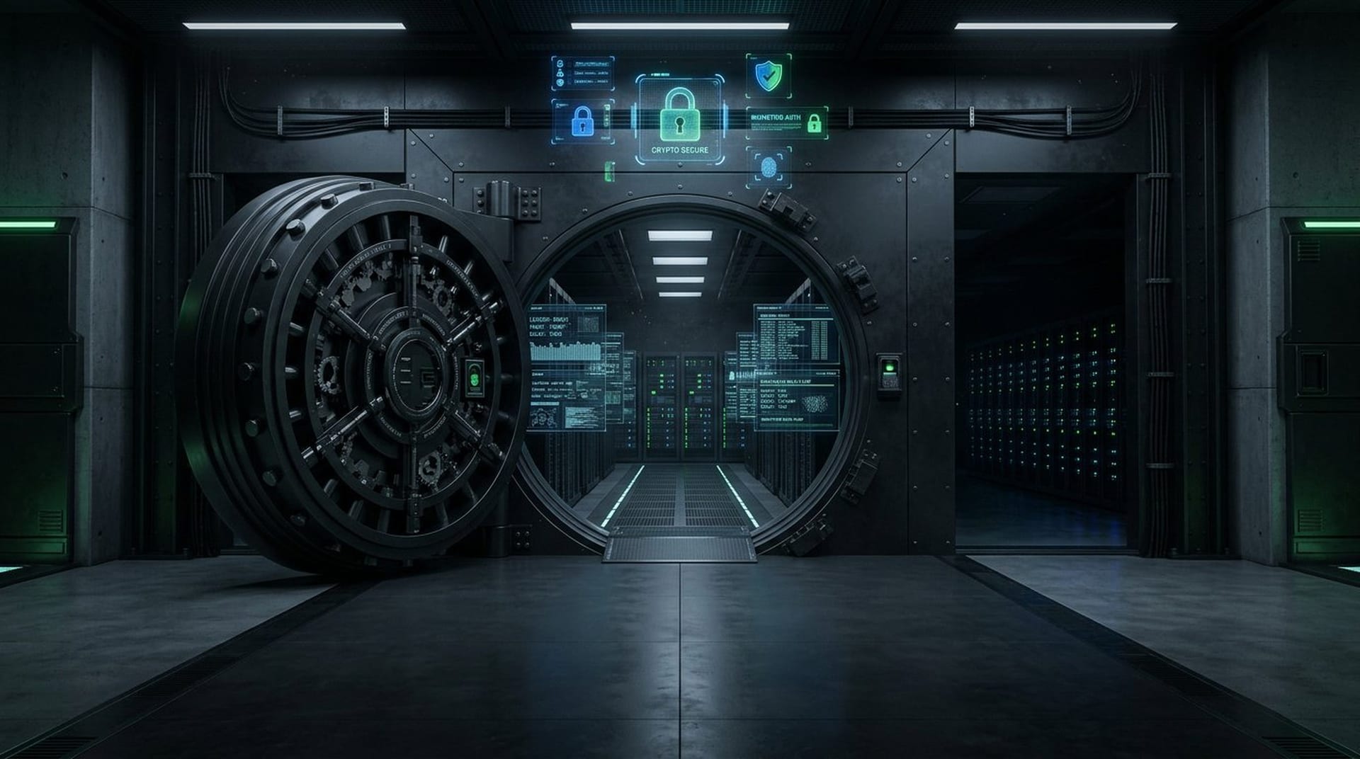 Secure digital vault representing regulated off-exchange settlement infrastructure